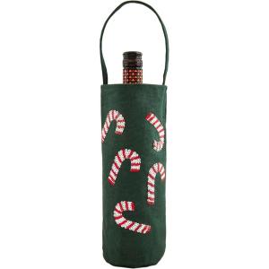 Mud Pie Sequin Wine Bag, Green, 15″ x 5″