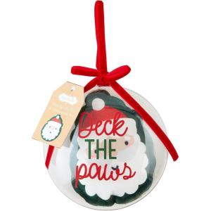 Mud Pie Toy Ornament, Deck The Paws, 4″ Dia