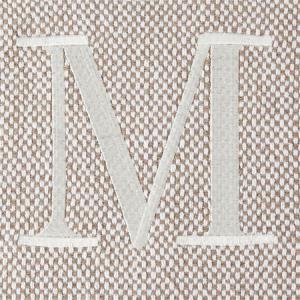 Mud Pie Woven Cotton Initial E Throw Blanket, Taupe, 70 inches x 50 inches(M)