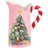 Mud Pie Christmas Tree Candy Cane Handle Pitcher