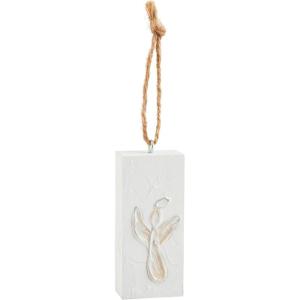 Mud Pie White Christmas Ornament, Angel, 4 1/2″ x 2″(4 1/2″ x 2″)