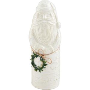 Mud Pie White Christmas Santa Sitter, Small, 9″ x 3″(Small)