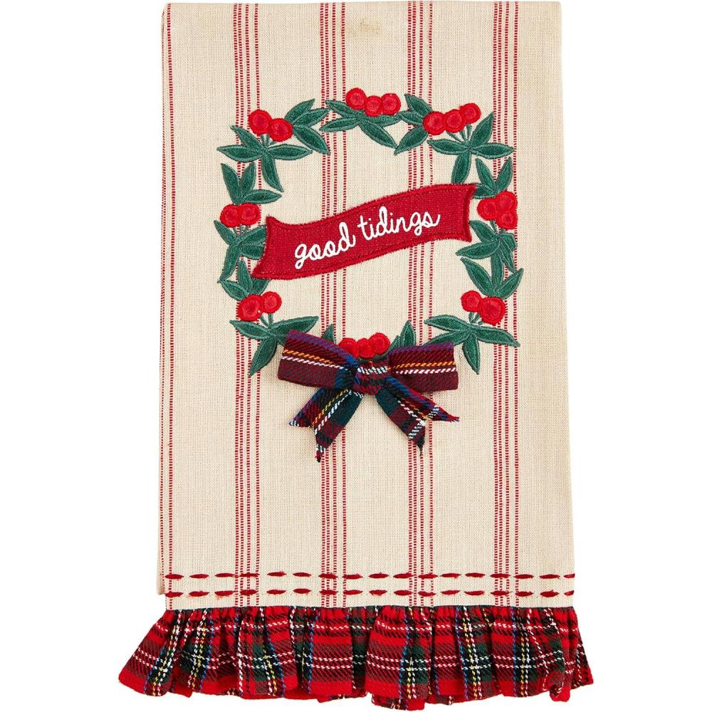 image:imageMud Pie Applique Towel Christmas Wreath 16 x 24Christmas Wreath