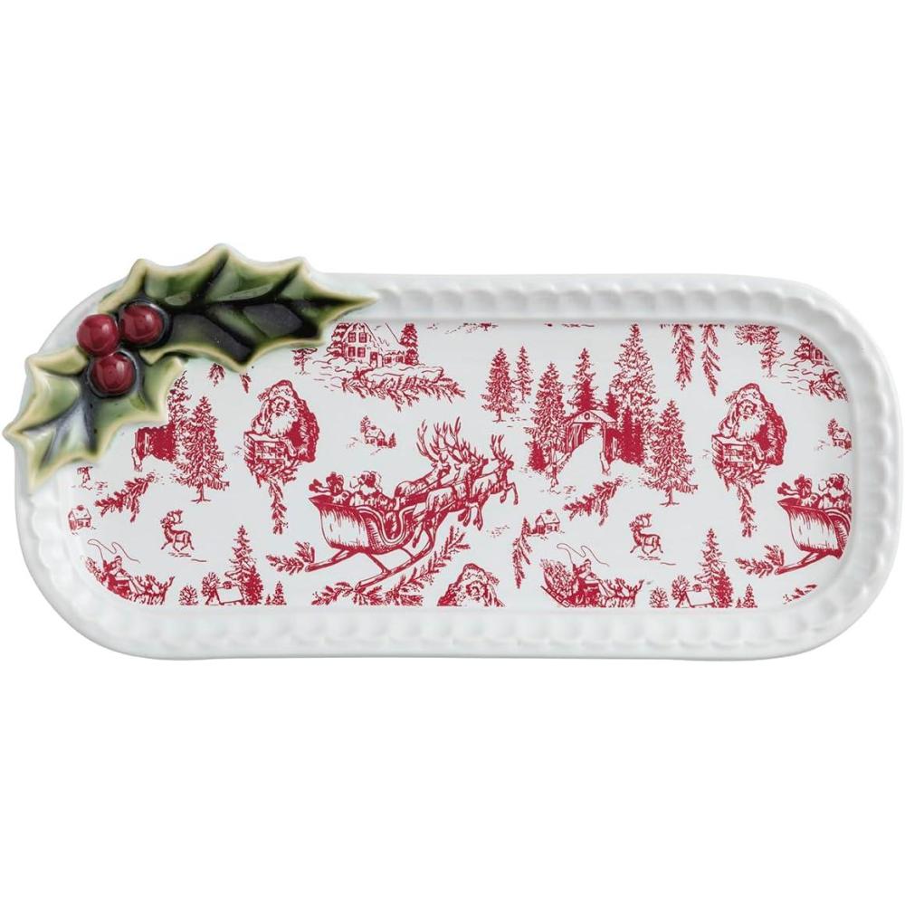 image:imageMud Pie Christmas Holly Toile Everything Plate