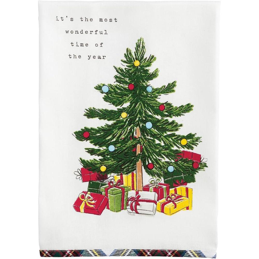 image:imageMud Pie Christmas Its The Most Wonderful Tartan Trim Towel