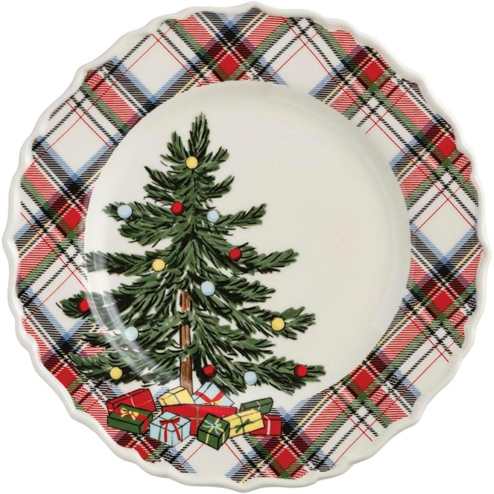 image:imageMud Pie Christmas Reindeer Tartan Rim Salad PlateChristmas Tree
