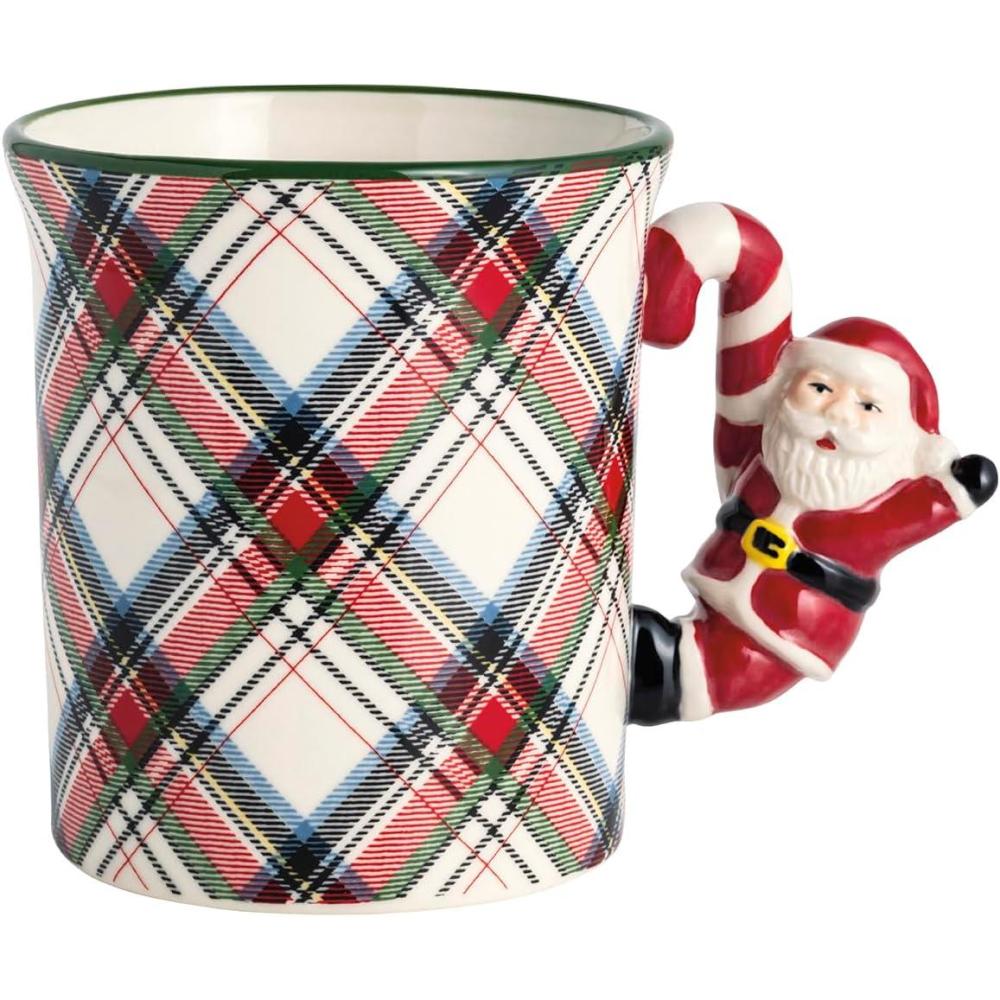 image:imageMud Pie Christmas Santa Tartan Figural Handle Mug