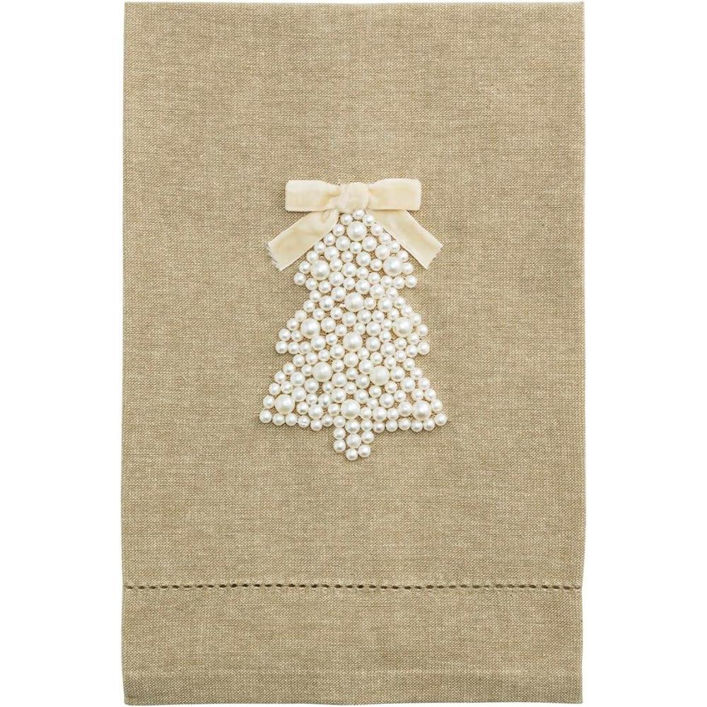 image:imageMud Pie Christmas Tree White Christmas Pearl Towel