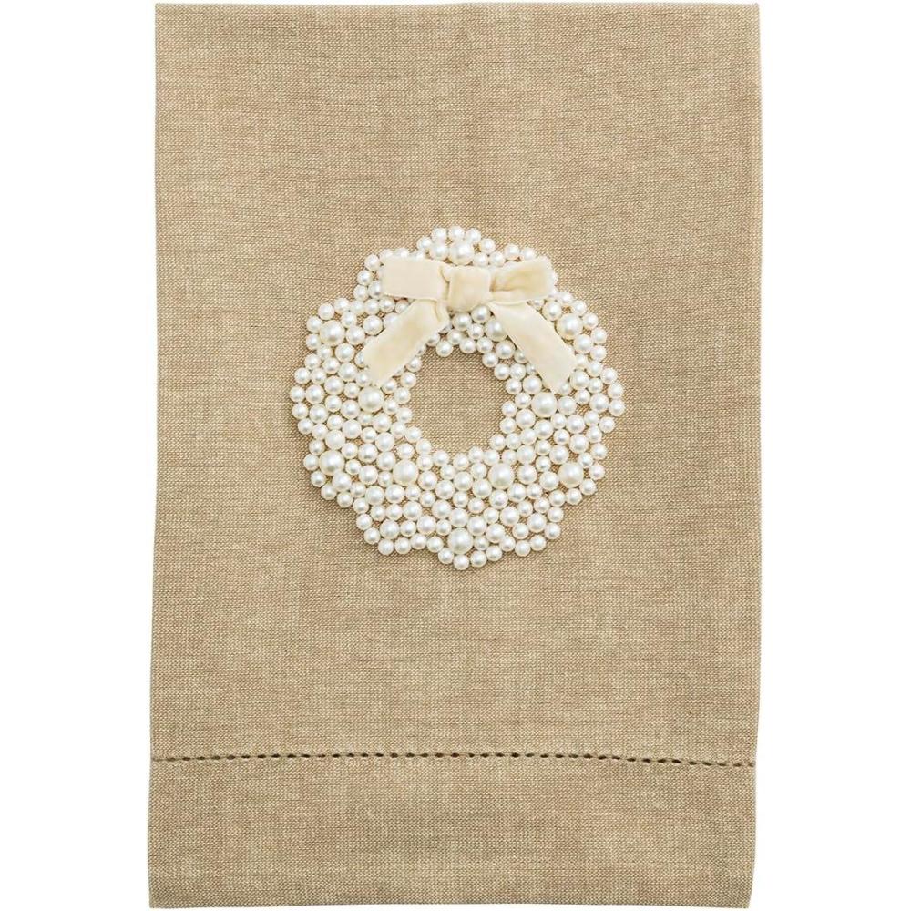 image:imageMud Pie Christmas Wreath White Christmas Pearl Towel