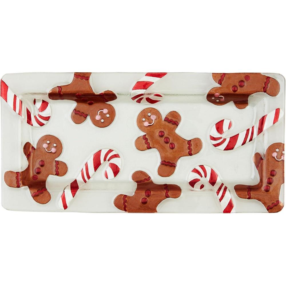 image:imageMud Pie Glass Gingerbread Tray 7 14 x 15