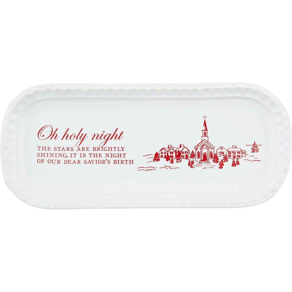 image:imageMud Pie Oh Holy Toile Everything Plate Platters amp Trays 4 x 9 WHITE4 x 9