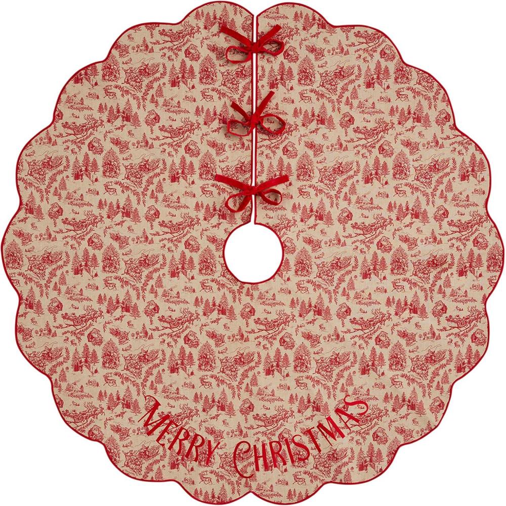 image:imageMud Pie Toile Scalloped Tree Skirt 54 Dia