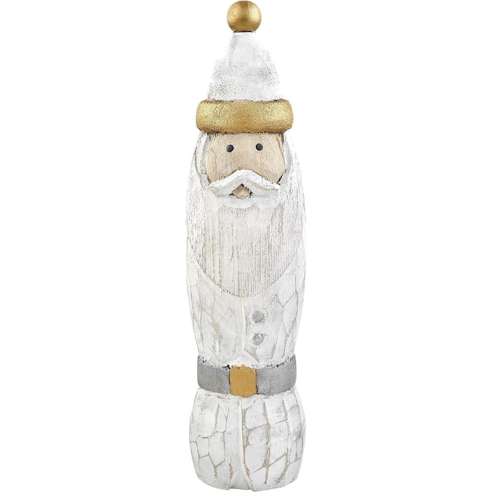 image:imageMud Pie Wooden Carved Santa Sitter Gold Tall 14 12 x 3 12