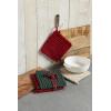 Mud Pie Christmas Crochet Pot Holder Set, Green & Red, 8″ x 8″