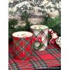 Mud Pie Christmas Snowman Tartan Figural Handle Mug