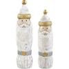 Mud Pie Wooden Carved Santa Sitter, Gold, Tall, 14 1/2″ x 3 1/2″