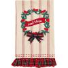 Mud Pie Applique Towel, Christmas Wreath, 16″ x 24″(Christmas Wreath)