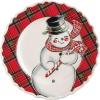 Mud Pie Christmas Reindeer Tartan Rim Salad Plate(Snowman)