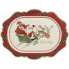 Mud Pie Christmas Santa Sleigh Tartan Platter