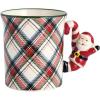 Mud Pie Christmas Santa Tartan Figural Handle Mug