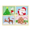 Mud Pie Kids 4 in 1 Holiday Puzzle, Santa, 7 1/2″ x 10 3/4″