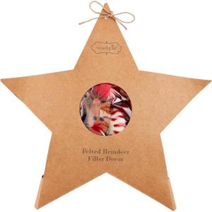 Mud Pie Christmas Felted Filler, Reindeer, 1 1/4″ x 2″