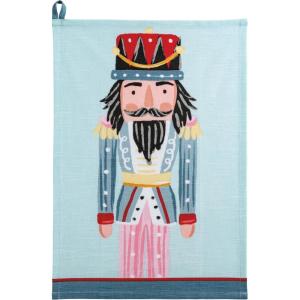 Mud Pie Christmas Green Nutcracker Towel(Blue)