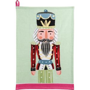 Mud Pie Christmas Green Nutcracker Towel(Light/Pastel Green)