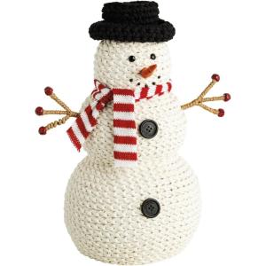 Mud Pie Christmas Small Crochet Snowman Sitter