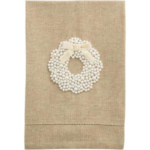 Mud Pie Christmas Wreath White Christmas Pearl Towel