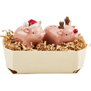 Mud Pie Farm Animal Christmas Shaker, Pig, 2 1/2″ x 2 1/2″