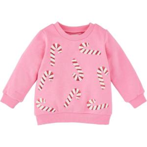 Mud Pie Kids’ Mud Pie Children Candycane Sweatshirt(Candy Cane)