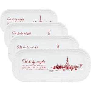 Mud Pie Oh Holy Toile Everything Plate Platters & Trays, 4″ x 9″, WHITE(4″ x 9″ (Pack of 4))