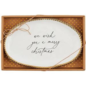 Mud Pie Sentiment Plates, We Wish, 6 1/2″ x 10″