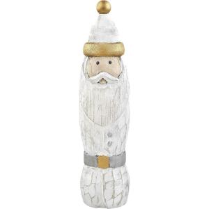Mud Pie Wooden Carved Santa Sitter, Gold, Tall, 14 1/2″ x 3 1/2″