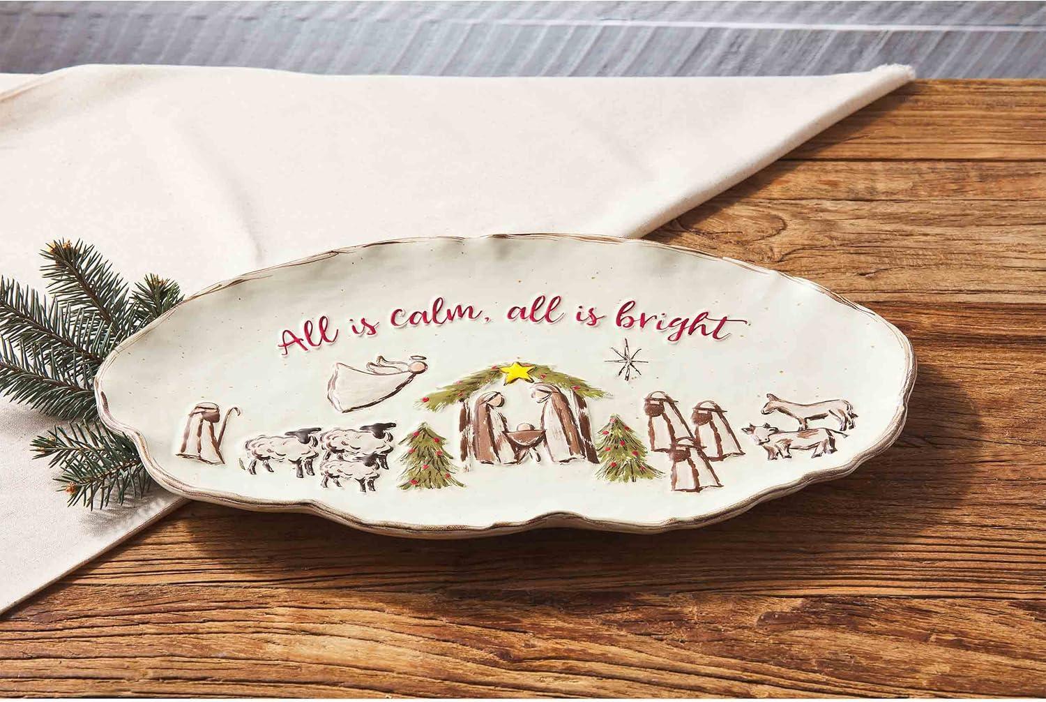 image:imageMud Pie Farm Nativity Platter 11 x 17 12 Red