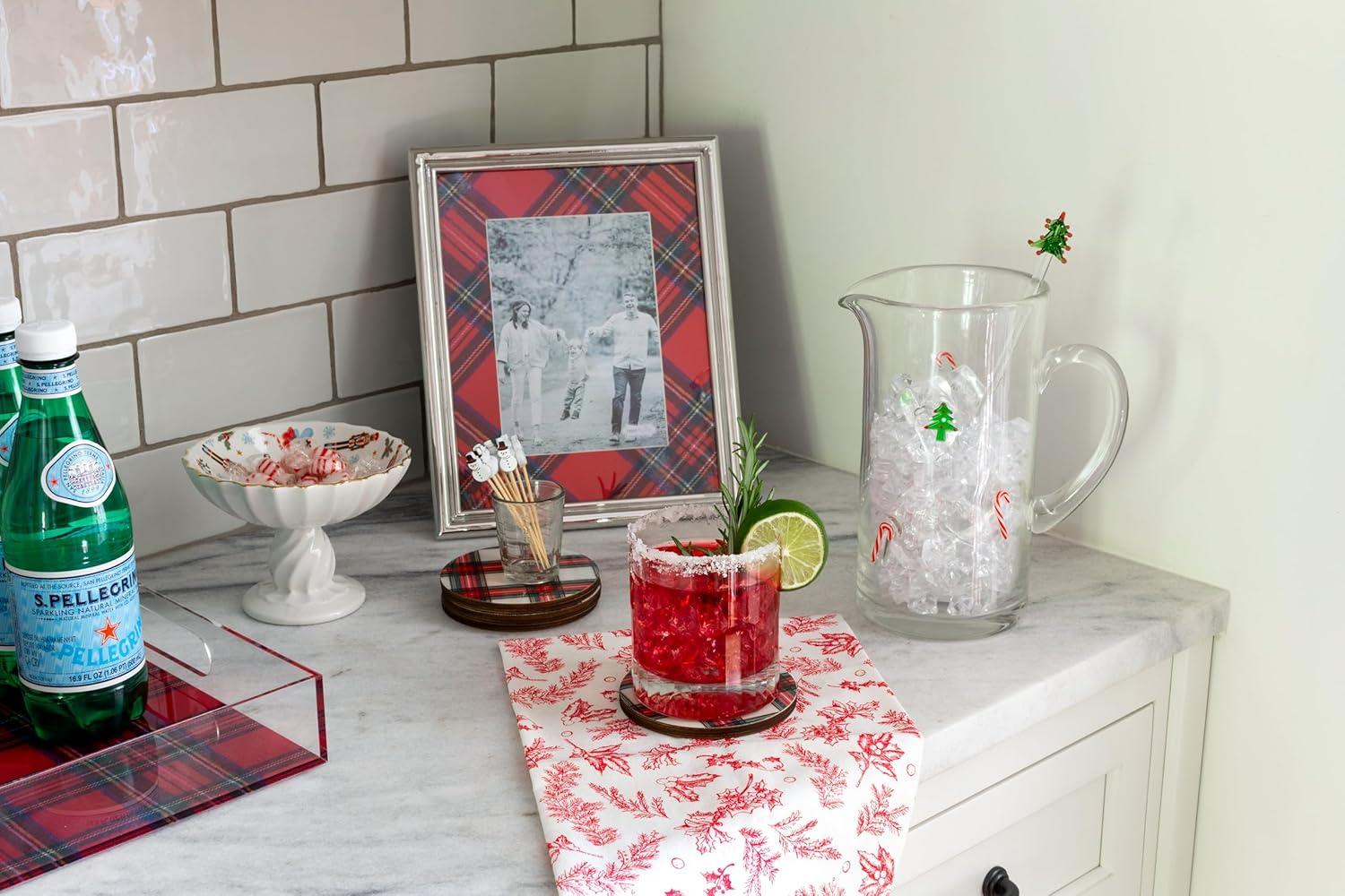 image:imageMud Pie Glass Candy Cane Pitcher Pitcher 50 Oz Stirrer 10 12