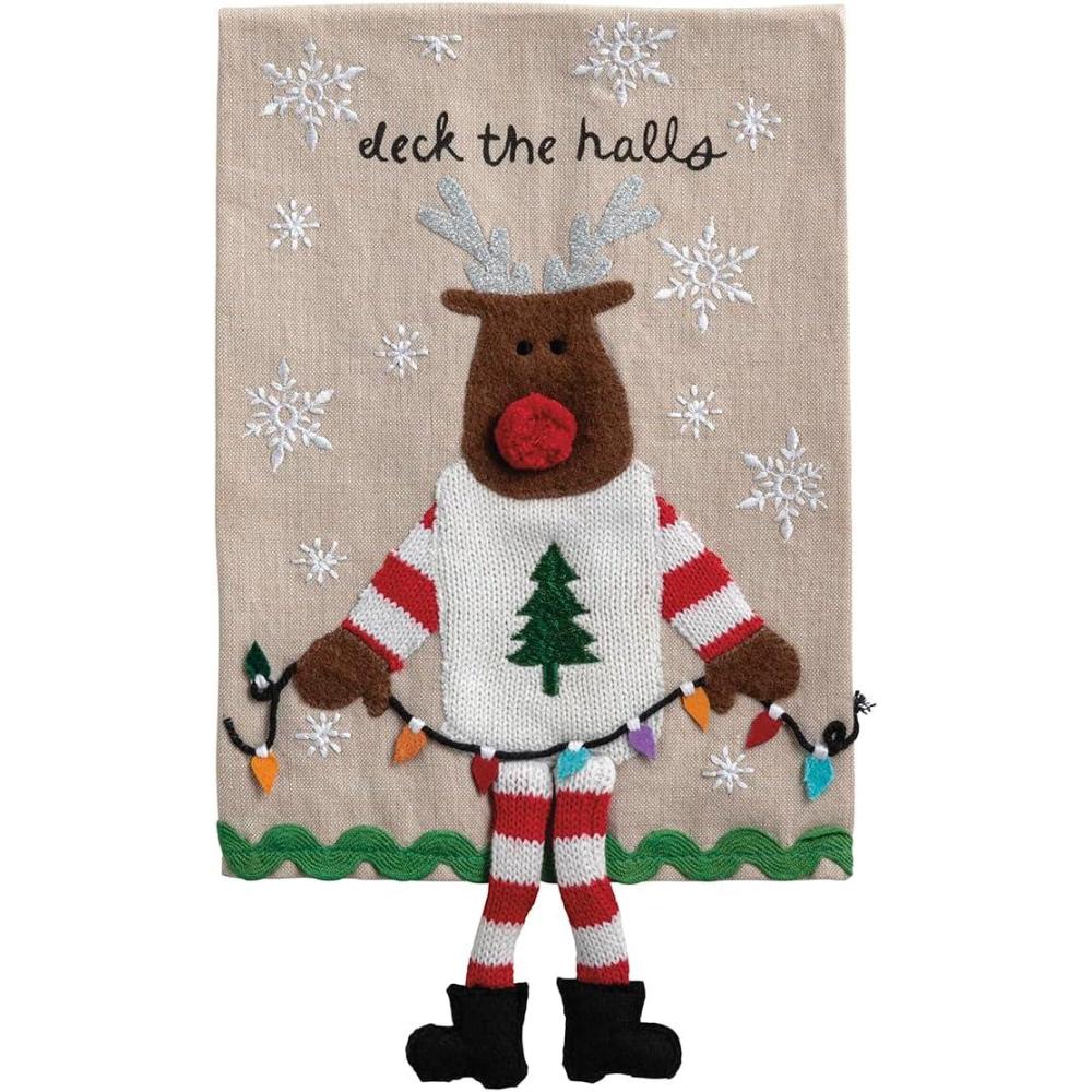 image:imageMud Pie Christmas Reindeer Dangle Leg Towel