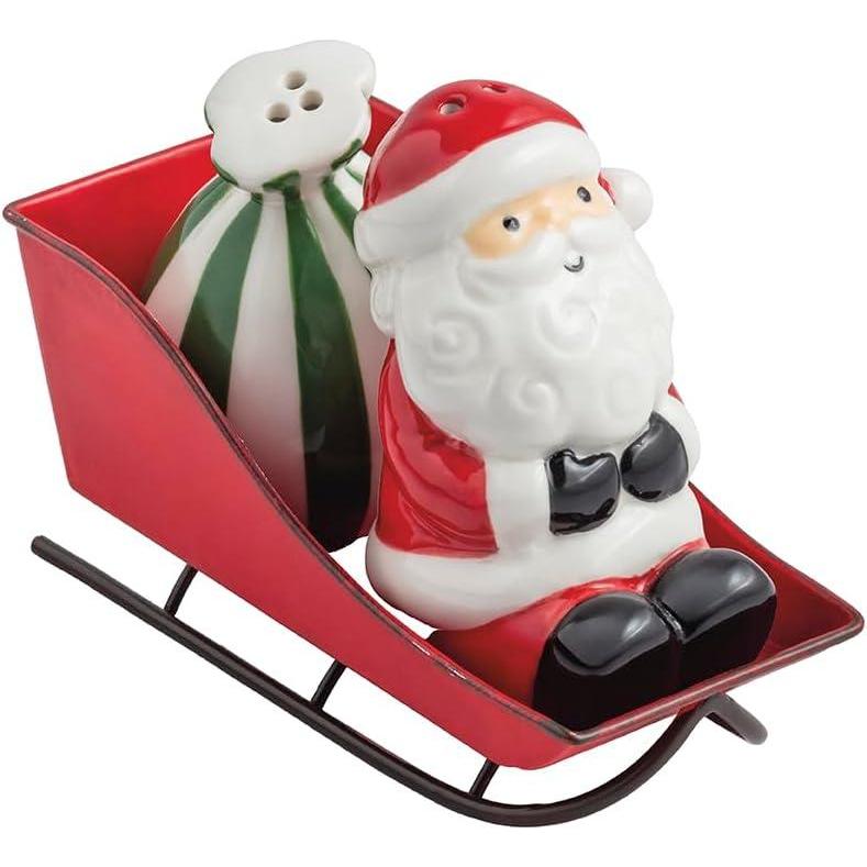 image:imageMud Pie Christmas Santa Sleigh Salt amp Pepper Set