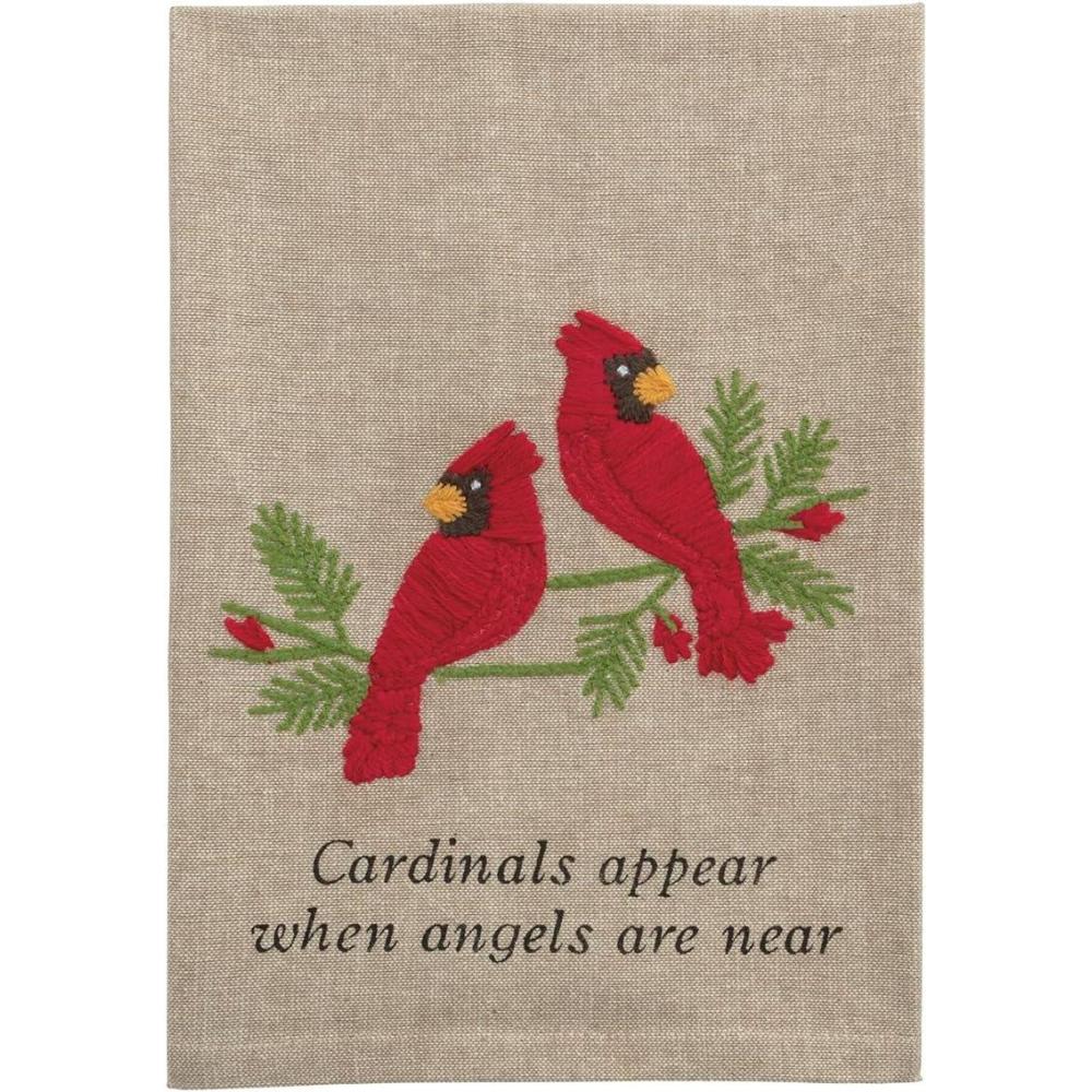 image:imageMud Pie Christmas Two Cardinals Embroidered Towel