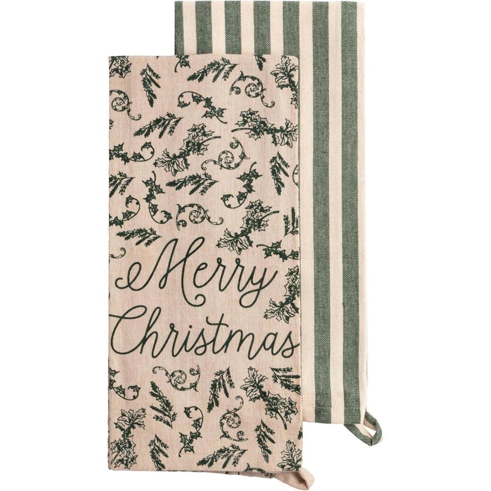 image:imageMud Pie Christmas Vine White Christmas Towel Set