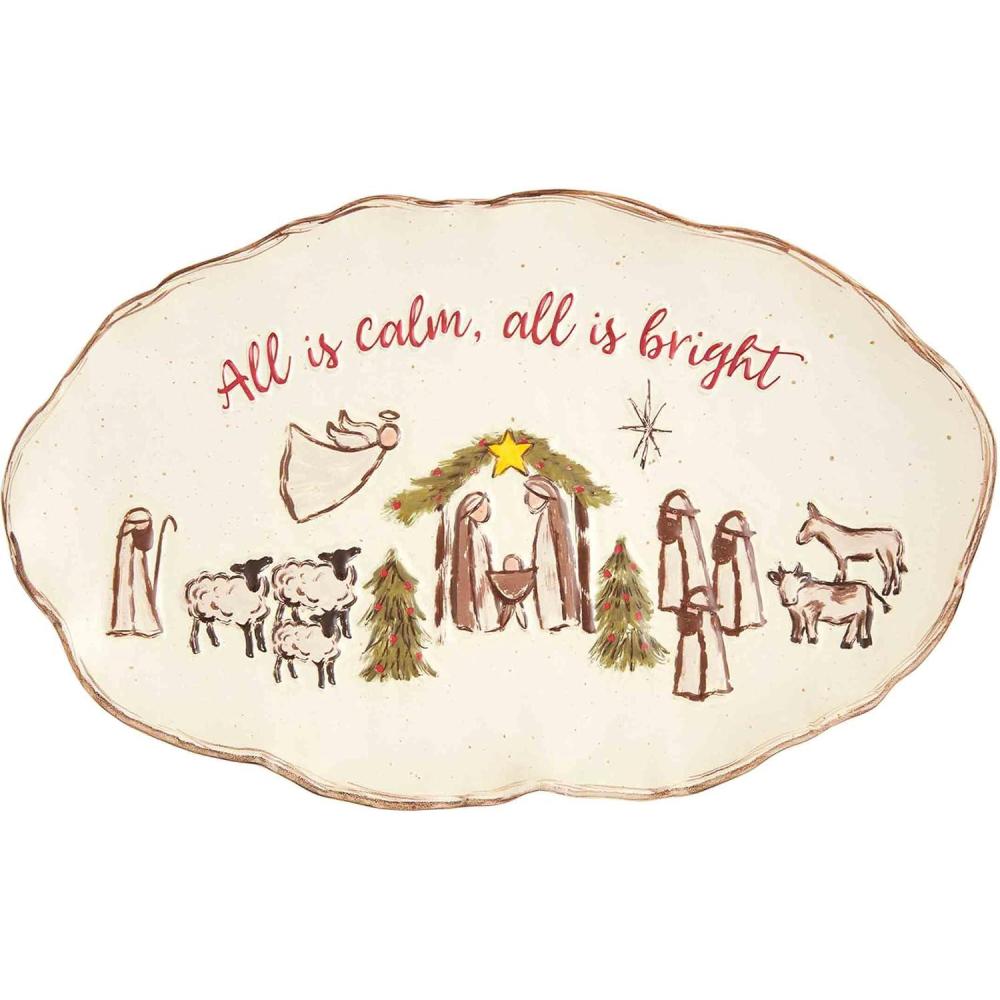 image:imageMud Pie Farm Nativity Platter 11 x 17 12 Red
