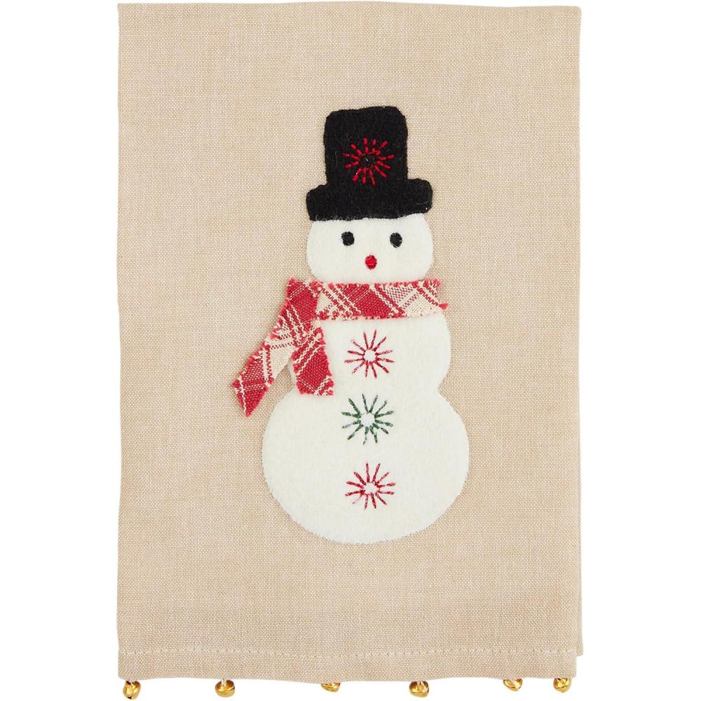 image:imageMud Pie Felt Applique Farm Towels Snowman 21 x 14