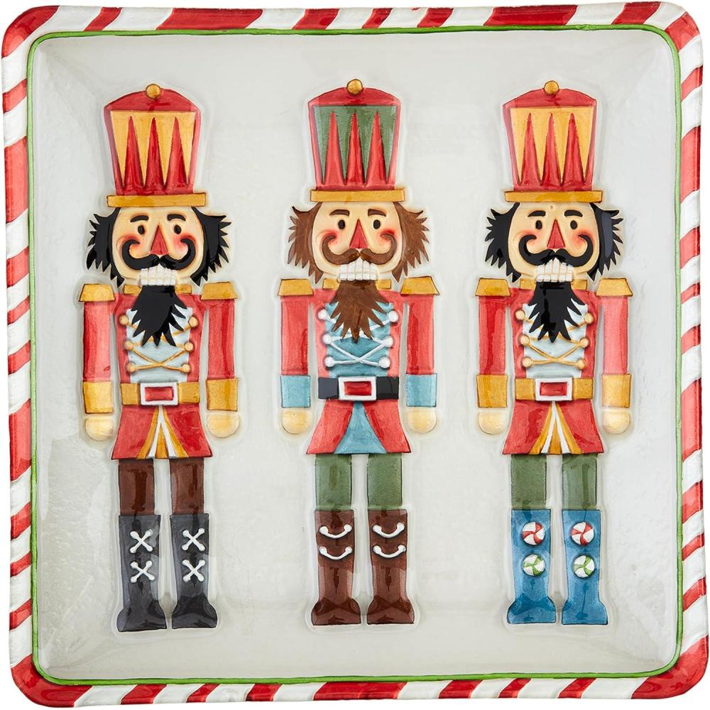 image:imageMud Pie Glass Nutcracker Platter 12 14 x 12 14