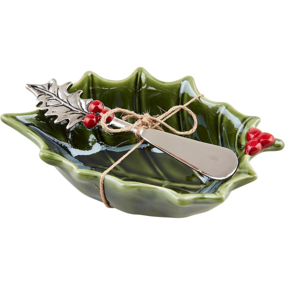 image:imageMud Pie Holly Tidbit Bowl Set bowl 2 12 x 5 34 spreader 5 12