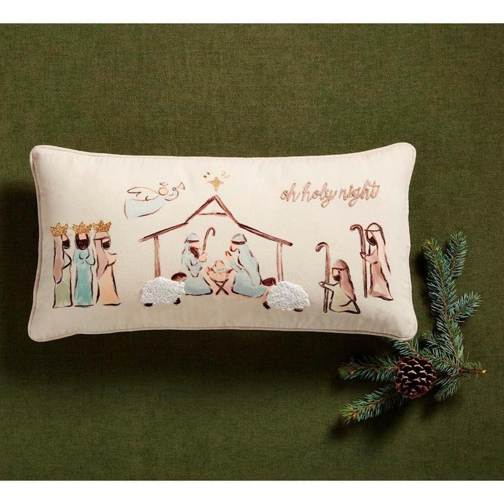 image:imageMud Pie Nativity Pillow 12 x 24