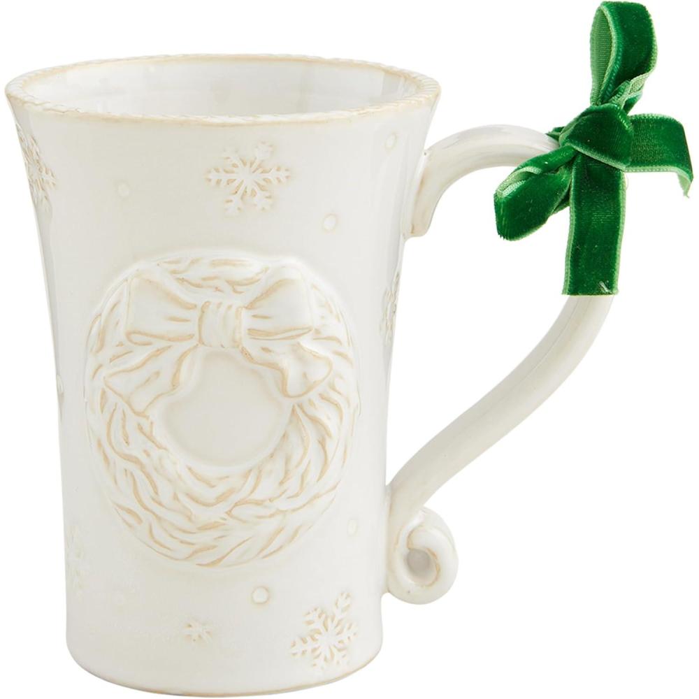 image:imageMud Pie White Christmas Mug Wreath 12 oz