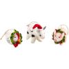 Mud Pie Boxed Farm Felt Christmas Ornaments, 2 1/2″ x 2 3/4″