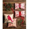Mud Pie Christmas Cardinal Pillow, 18″ x 18″, Beige/Khaki(Beige/Khaki)