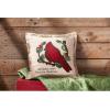 Mud Pie Christmas Cardinal Pillow, 18″ x 18″, Beige/Khaki(Red)